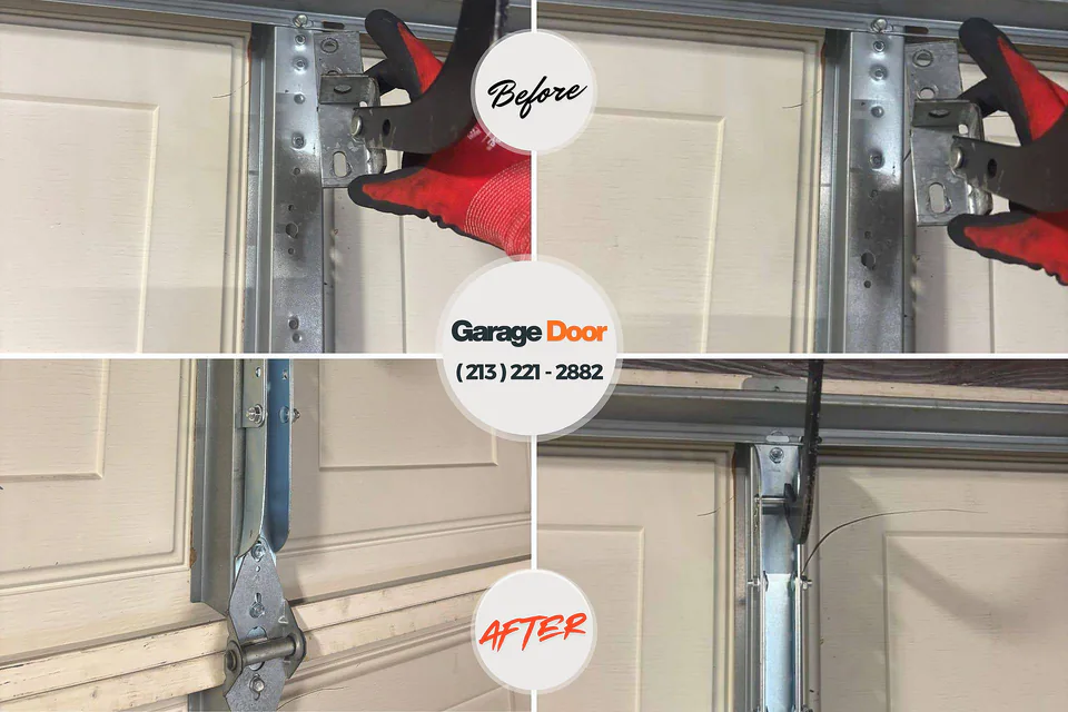 Before and after: garage door repair Kinderton Village Bermuda Run